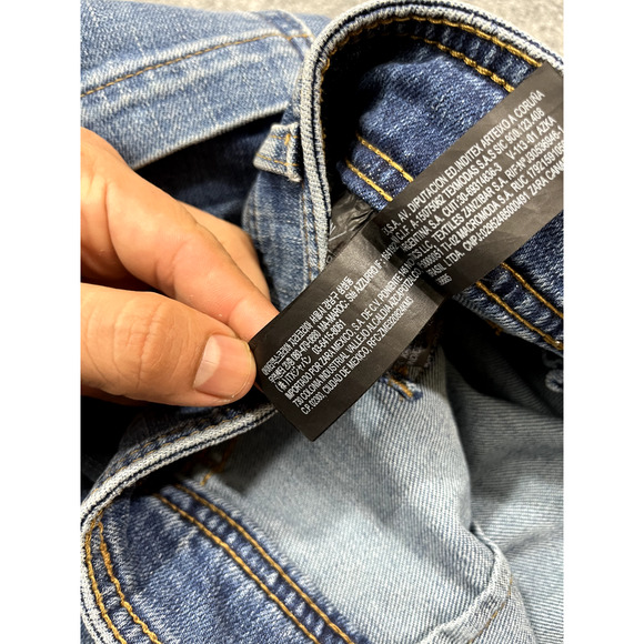 NWT Zara ZW Marine Straight High Rise Jeans Pants 2 Sailor Wide Leg Denim Blue - Picture 7 of 14